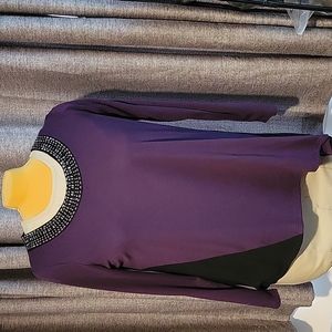 Ashley Stewart: Sweater with stud neckline